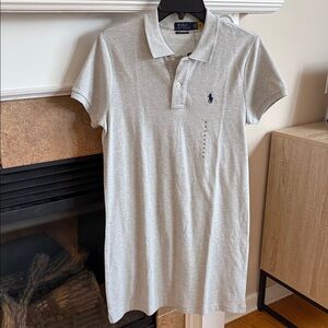 Ralph Lauren Women’s Light Gray Polo Dress with Navy Pony